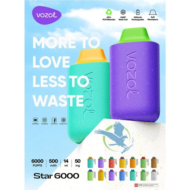 Vozol Star 6000 vienreizējās lietošanas vape